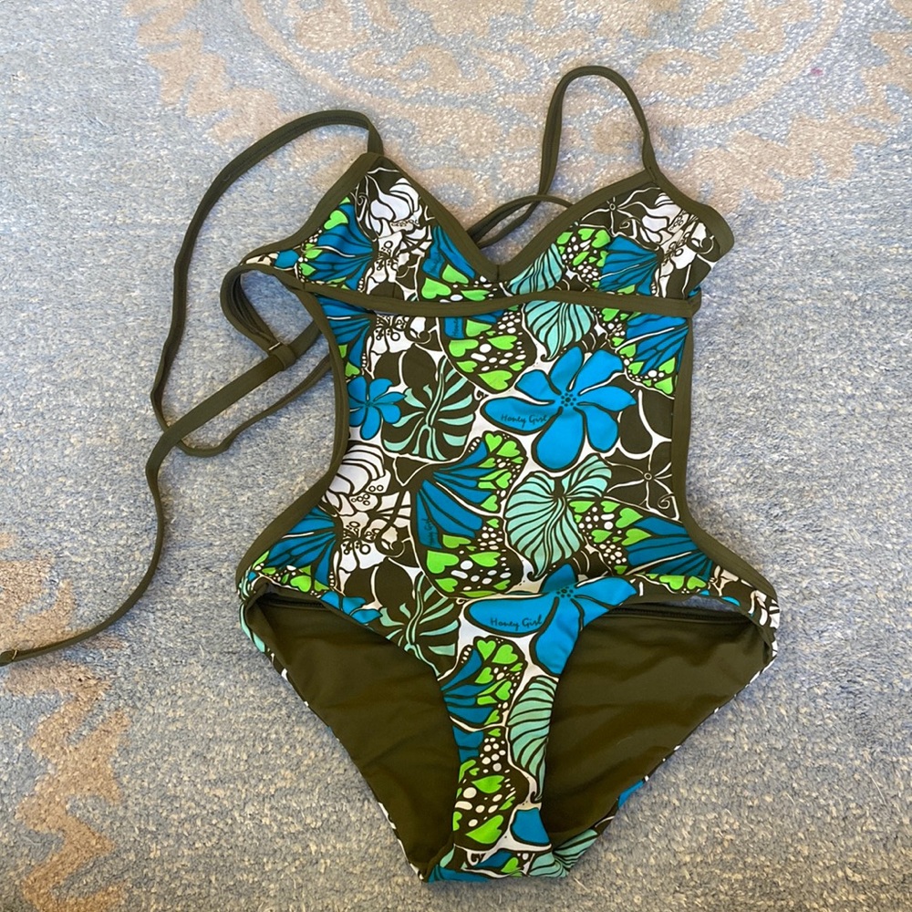 Honey Girl Nani Reversible One piece Swimsuit Size xs